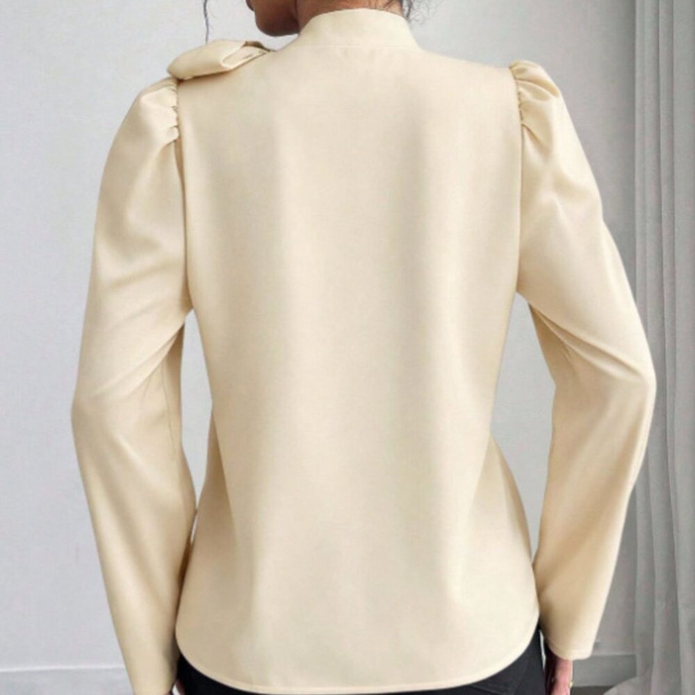 Bow-Tie Long Sleeve Blouse - Picture 2 of 3